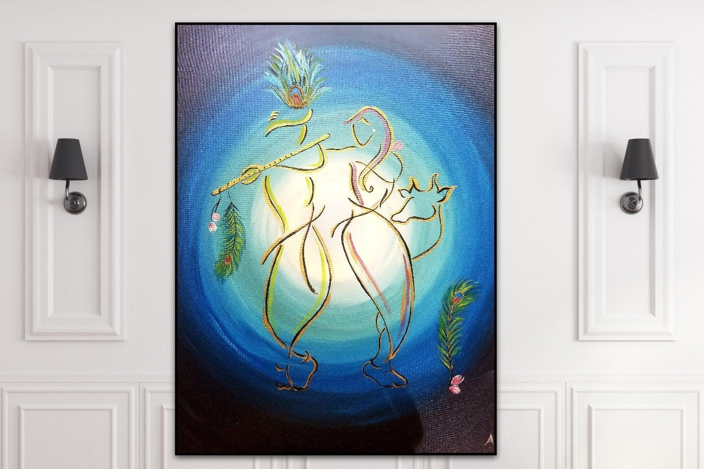 "Divine Embrace: Radha Krishna"