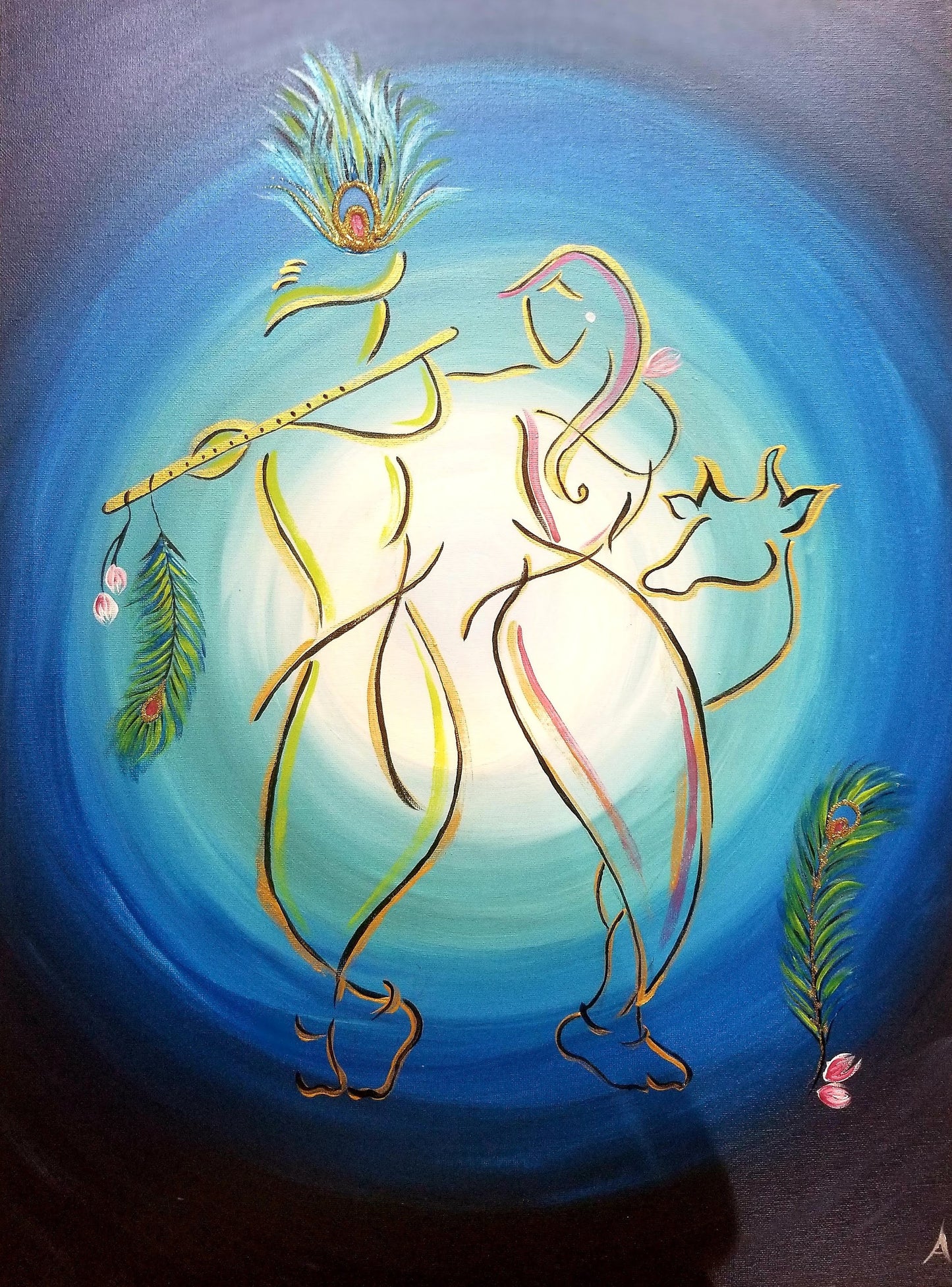"Divine Embrace: Radha Krishna"