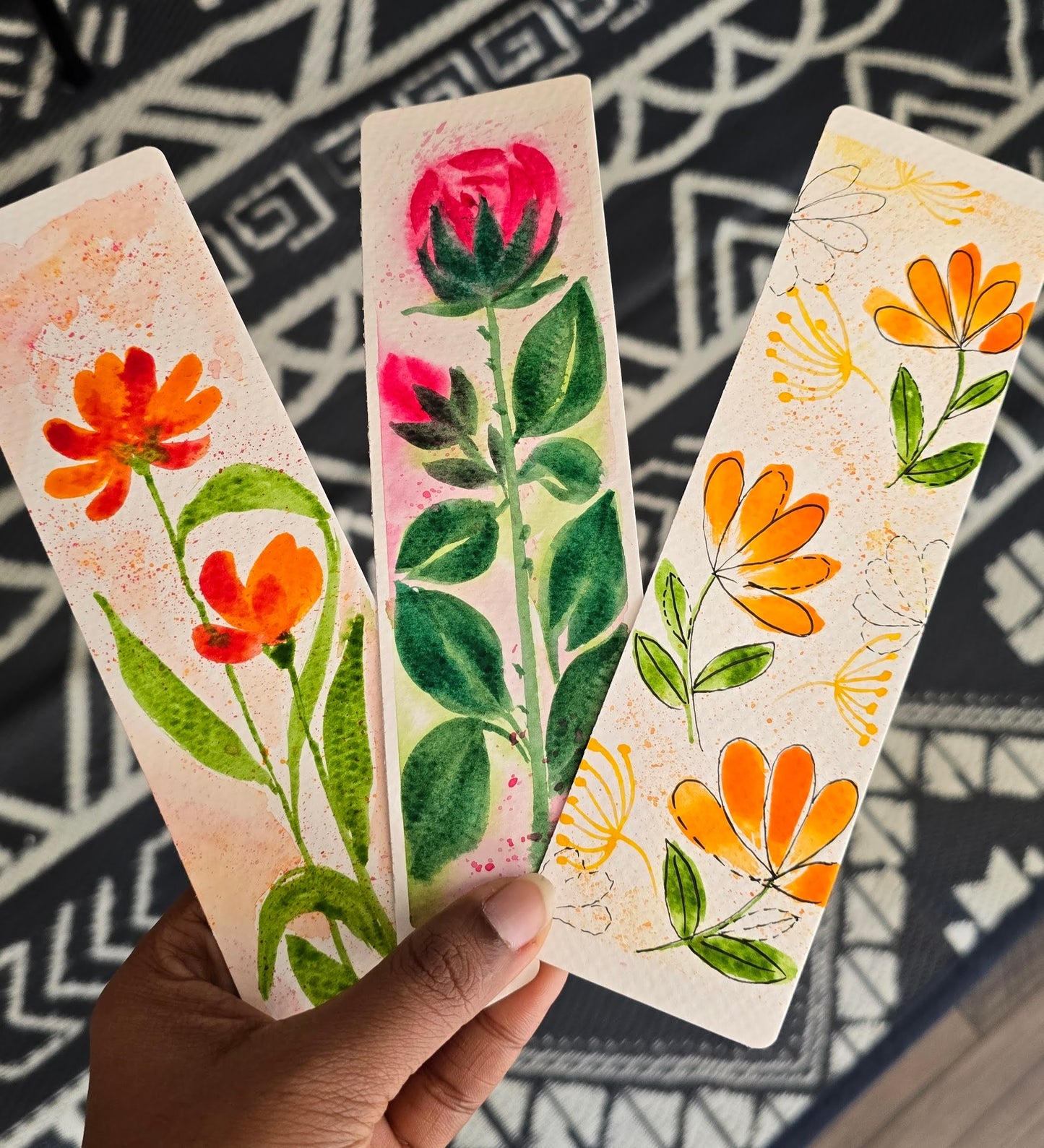 Watercolor bookmark (Set of 3)