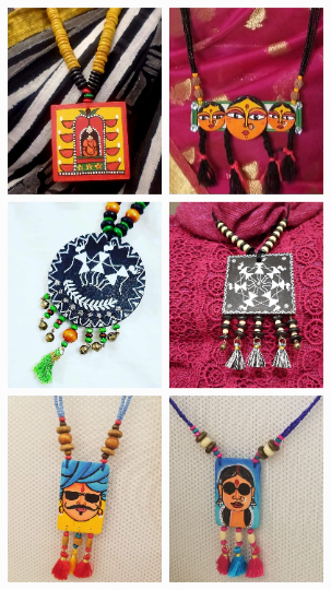 Handmade Ganesha painting Necklace