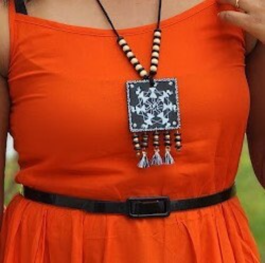 Handmade Warli painting Necklace
