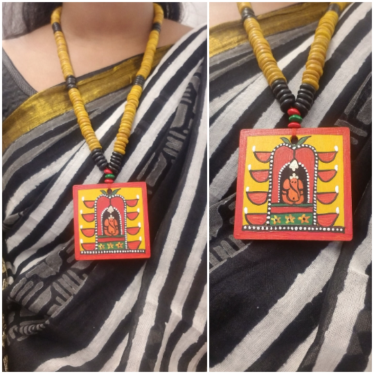 Handmade Ganesha painting Necklace