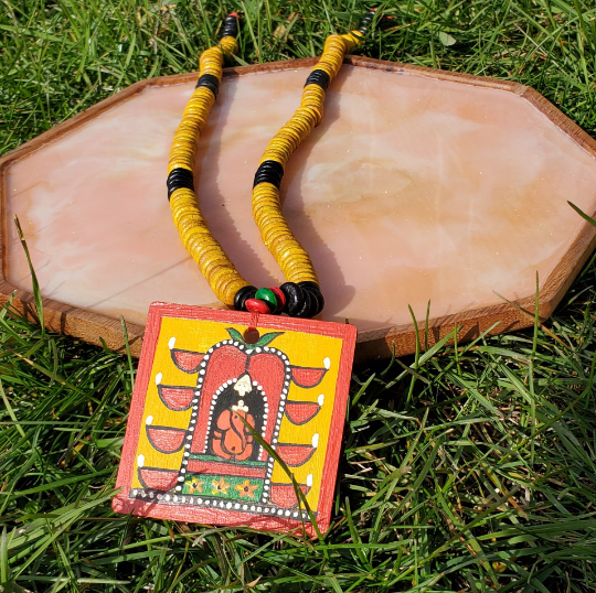 Handmade Ganesha painting Necklace