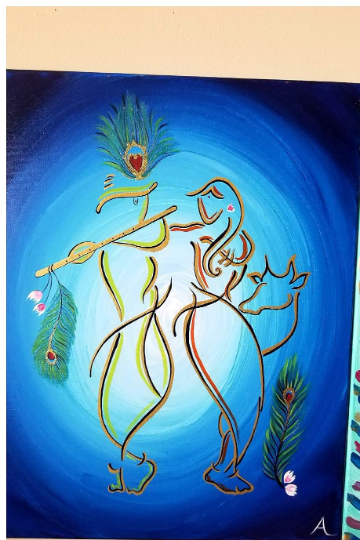 "Divine Embrace: Radha Krishna"