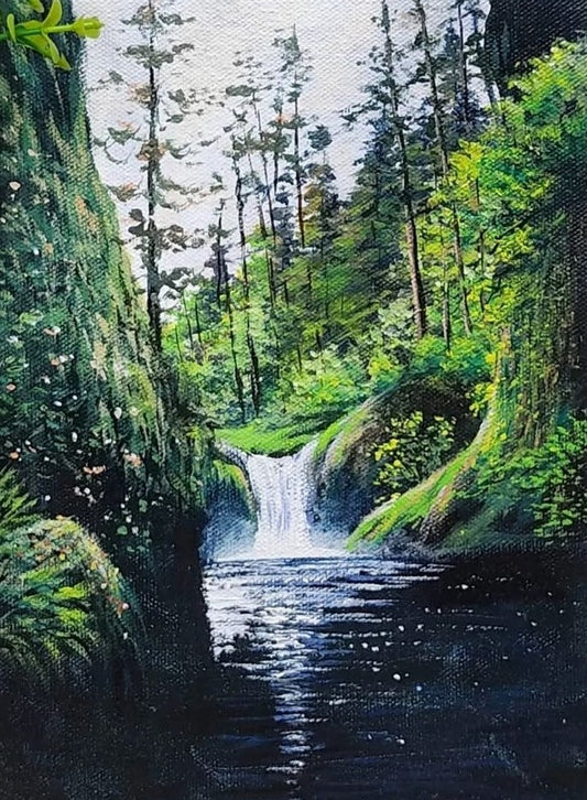 "Cascading Serenity"(Waterfall Landscape)