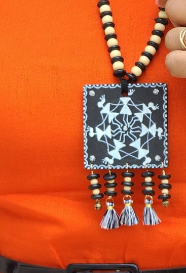 Handmade Warli painting Necklace