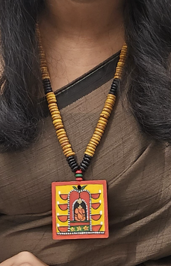 Handmade Ganesha painting Necklace